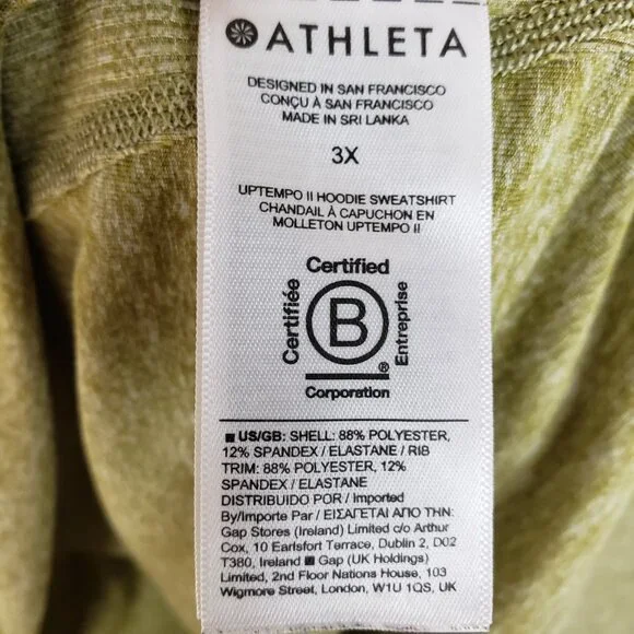 NWOT Athleta Uptempo II Sweatshirt Hoodie Plus size 3X Soft Stretch Athleisure - Picture 9 of 14